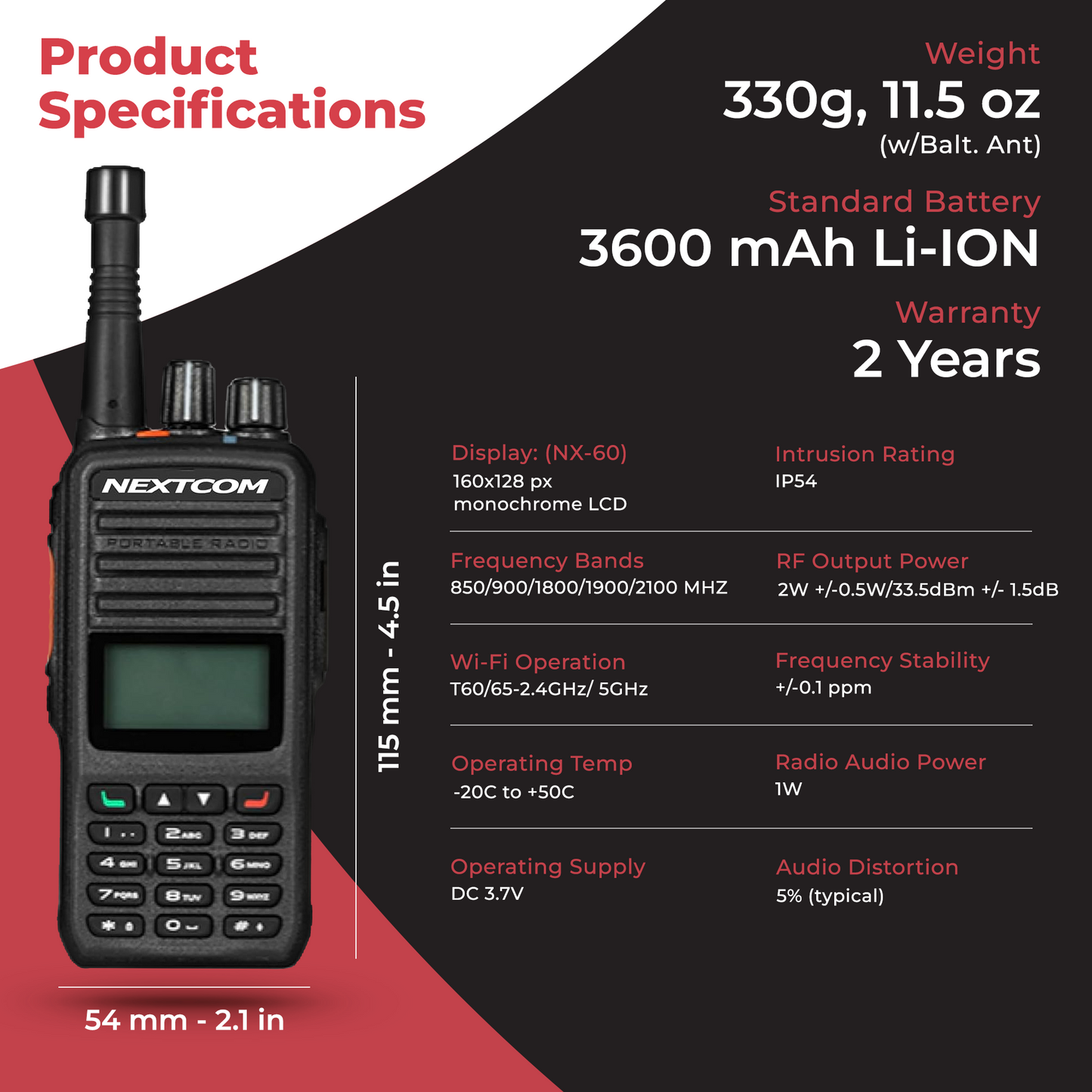 NXT60 LTE Portable Walkie Talkie